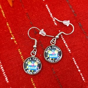 BINGO "Give Those Balls A Good Shake" Round Dangle Earrings NWT
